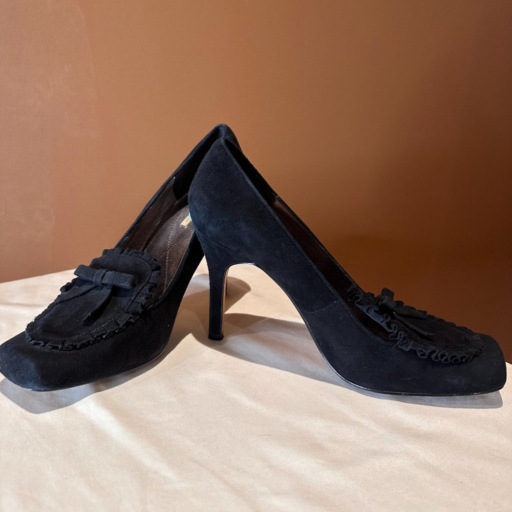 Max Studio Womens Back 8M Suede Leather Heeled Shoe